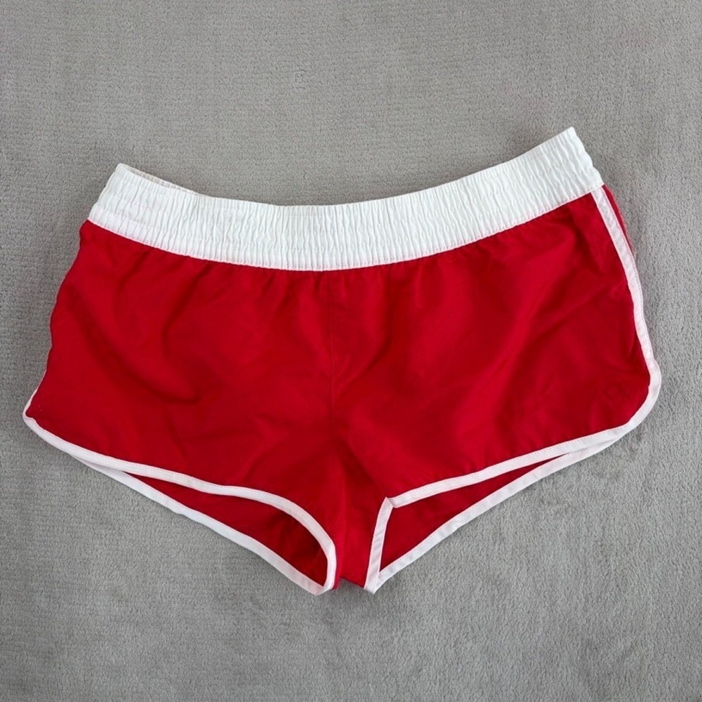 Vintage OP Ocean Pacific Booty Board Shorts in Fearless Red Women Medium 7-9 NEW